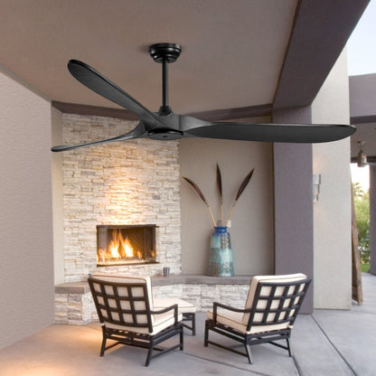 FR25048NL-72"MBK - 72" Solid Wood Ceiling Fan with Remote Control