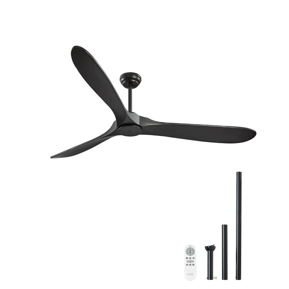 FR25048NL-72"MBK - 72" Solid Wood Ceiling Fan with Remote Control