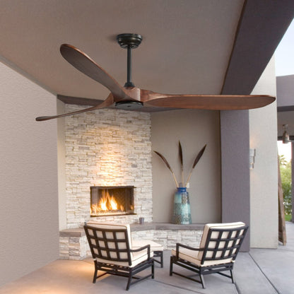 FR25048NL-72"DB - 72" Stylish Wood Blade Ceiling Fan with Remote Control
