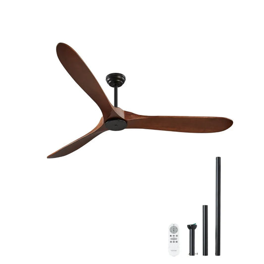 FR25048NL-72"DB - 72" Stylish Wood Blade Ceiling Fan with Remote Control