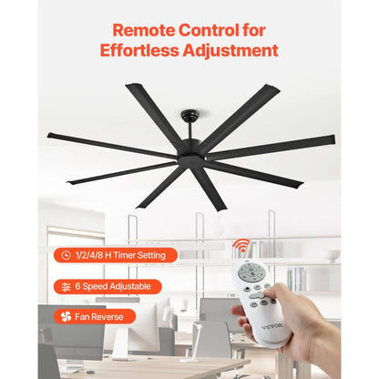 FR25049NL-84"MBK - 84" Quiet Ceiling Fan with Reversible DC Motor