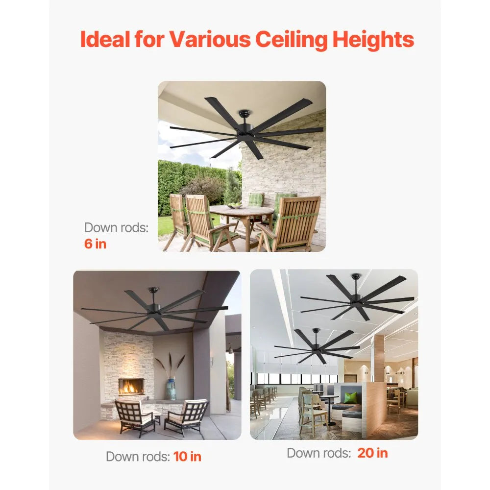 FR25049NL-84"MBK - 84" Quiet Ceiling Fan with Reversible DC Motor