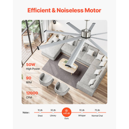FR25049NL-84"BN - 84" Aluminum Ceiling Fan with 8 Blades & Remote Control