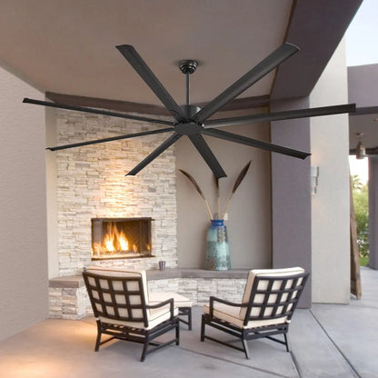 FR25049NL-96"MBK - 96" Aluminum Ceiling Fan with Remote & Reversible Motor