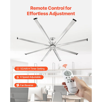 FR25049NL-96"BN - 96" VEVOR Ceiling Fan, DC Motor, Remote Control