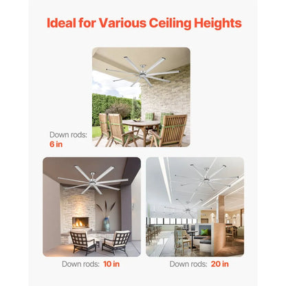 FR25049NL-96"BN - 96" VEVOR Ceiling Fan, DC Motor, Remote Control