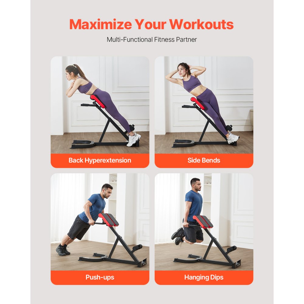 SJ1015 - Durable Roman Chair for Body Strength Training, 300lbs Capacity