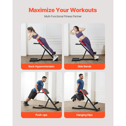 SJ1015 - Durable Roman Chair for Body Strength Training, 300lbs Capacity