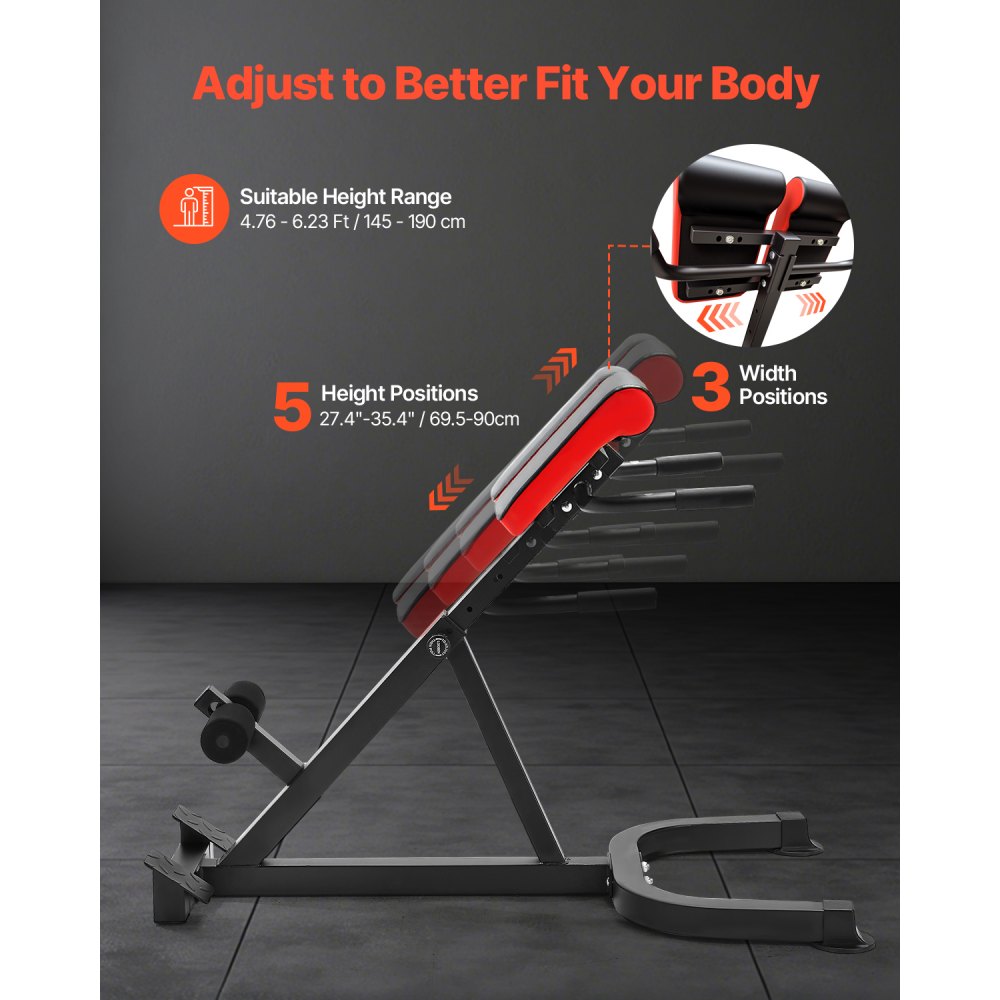 SJ1015 - Durable Roman Chair for Body Strength Training, 300lbs Capacity