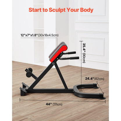 SJ1015 - Durable Roman Chair for Body Strength Training, 300lbs Capacity