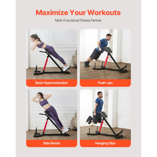 5030 - Adjustable Carbon Steel Hyperextension Bench for Full-Body Workouts