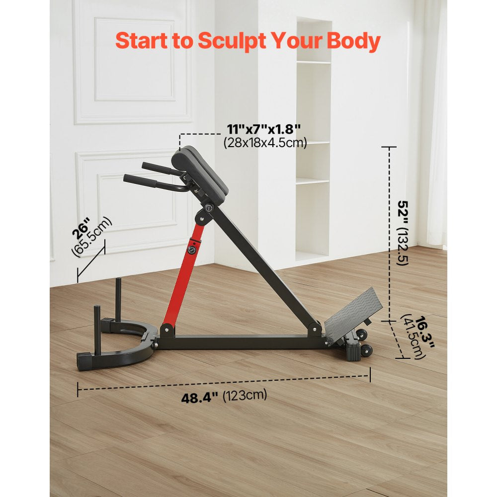 5030 - Adjustable Carbon Steel Hyperextension Bench for Full-Body Workouts
