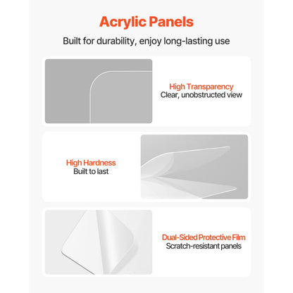 OK-24017 - 5 ft Tall Acrylic Drum Shield with 5 Panels