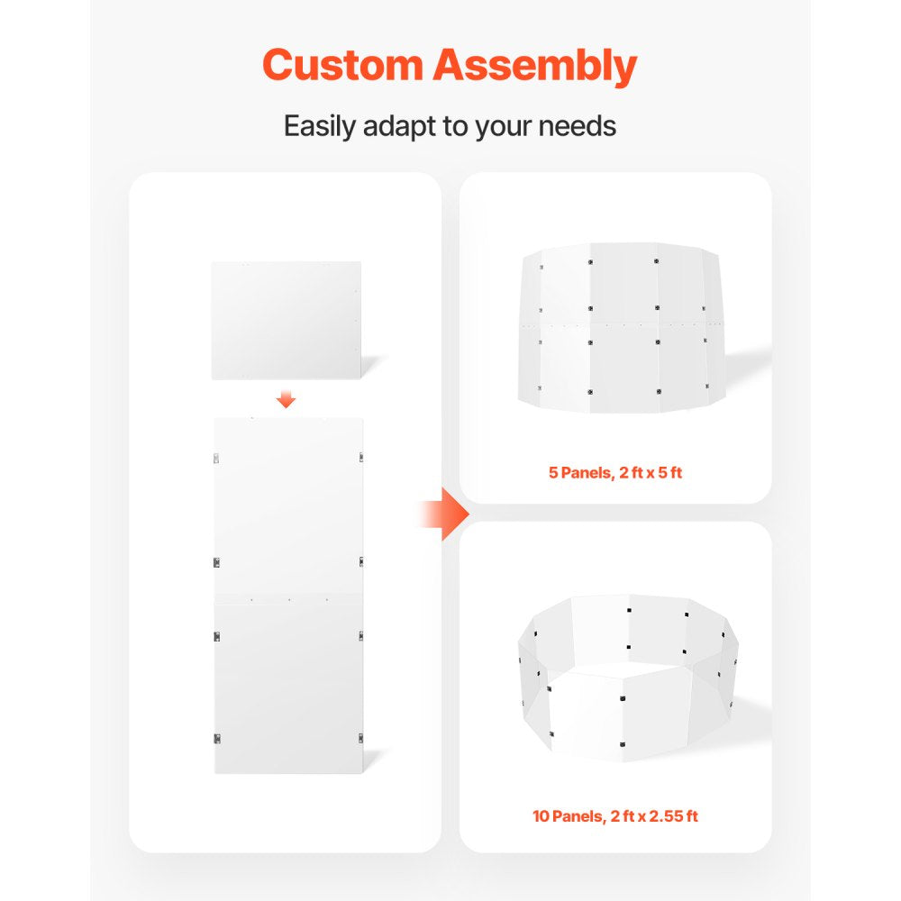 OK-24017 - 5 ft Tall Acrylic Drum Shield with 5 Panels