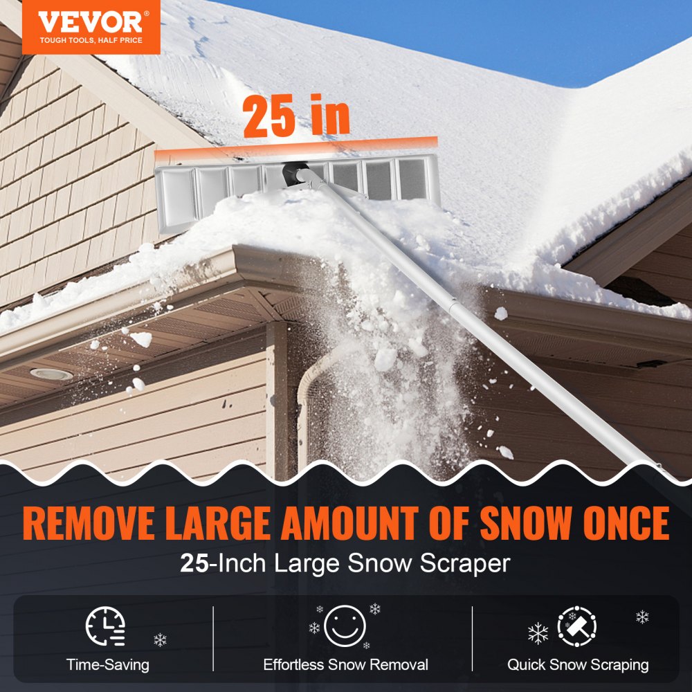 CY-SF03 - 25" VEVOR Snow Rake with 5-21ft Adjustable Handle