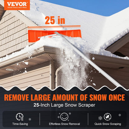 CY-SF02 - 25" Durable Snow Roof Rake with 21ft Adjustable Handle