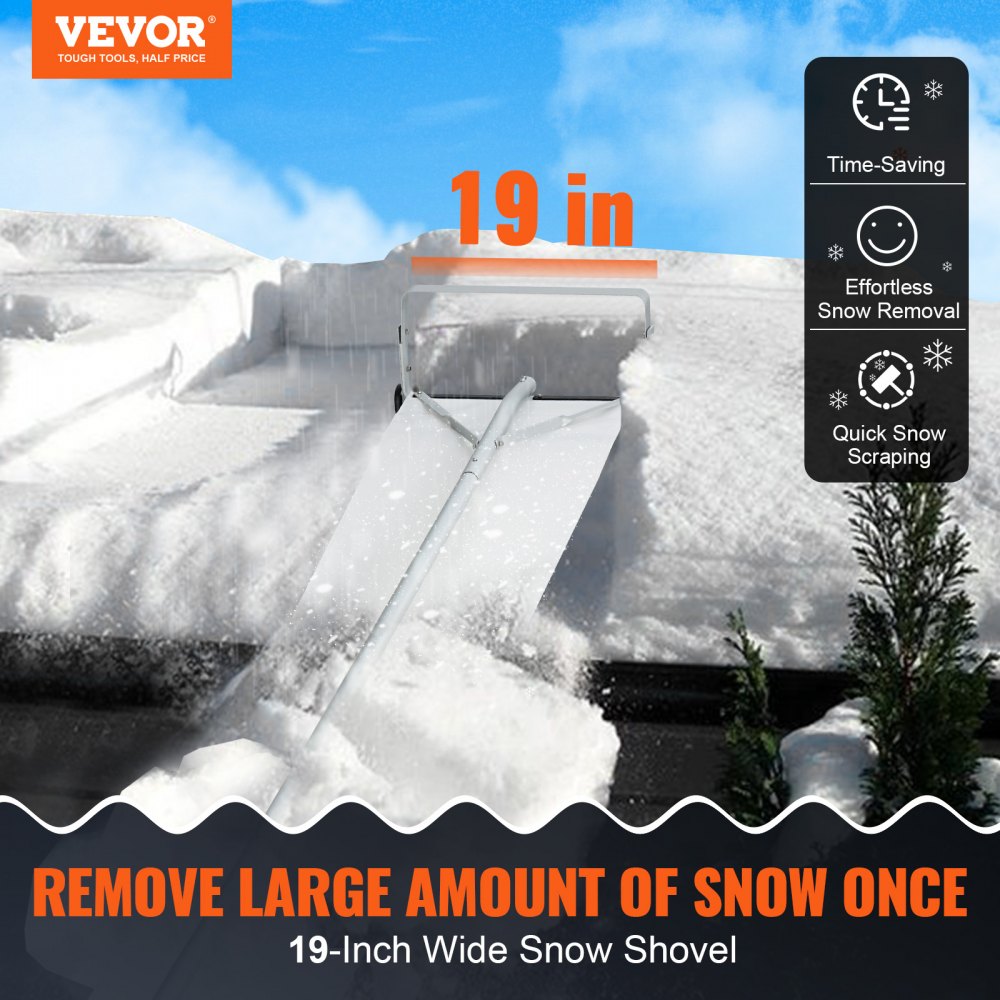 CY-SF18 - 30ft Lightweight Aluminium Snow Roof Rake with 19-inch Scraper