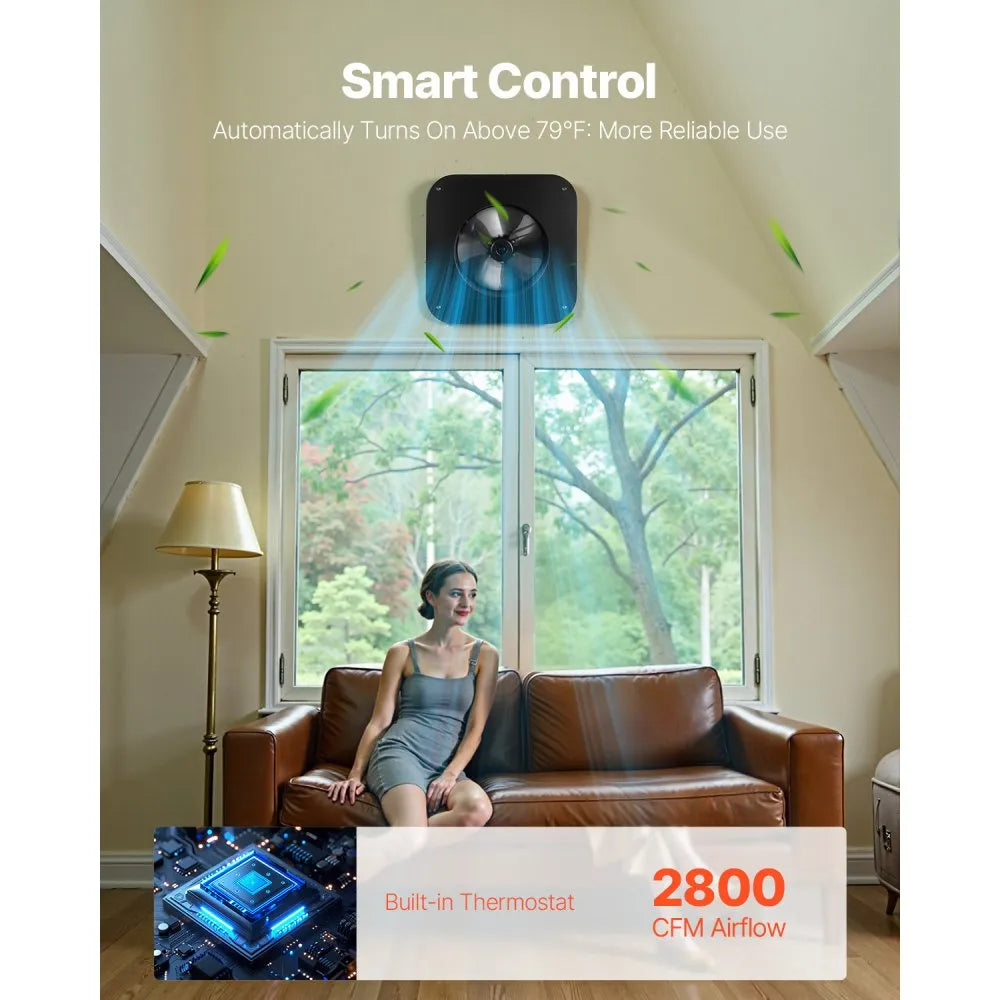 JBSF-320G - Solar-Powered Attic Fan with Smart Thermostat, 1230 CFM