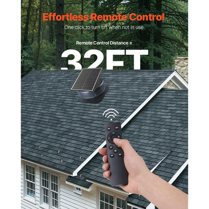 JBSF-320G - Solar-Powered Attic Fan with Smart Thermostat, 1230 CFM