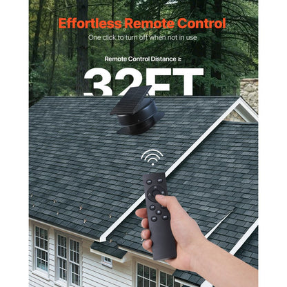 JBSF-350F - Durable Solar Attic Fan with Remote & Adjustable Panel