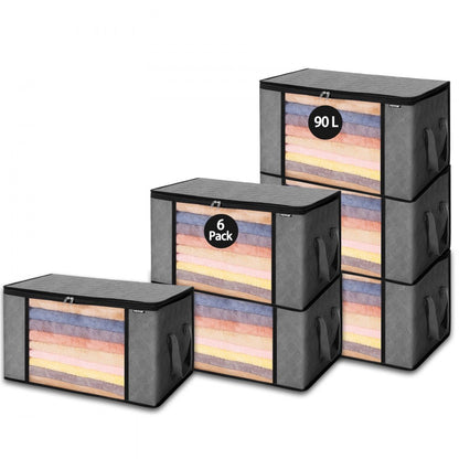 NSB-02 - 6 Extra-Large Storage Bags with Transparent Window & Handles