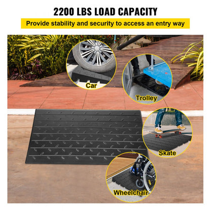 WFSLYPD-3YC XJPD DGXC - 3" Rubber Doorway Ramp, 2200 lbs Capacity