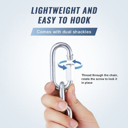 8mmX28M - Durable VEVOR Zinc-Plated Coil Chain for Heavy-Duty Tasks