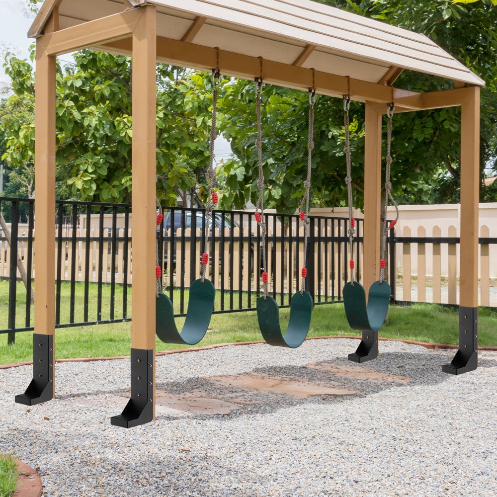 WGB-3.7-24-4 - Durable 3.5in Steel Fence Post Anchors, 4 Pack