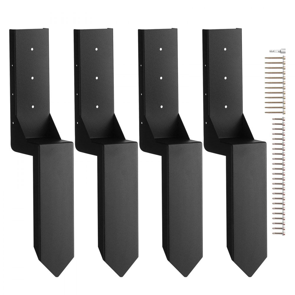 WGB-3.7-24-4 - Durable 3.5in Steel Fence Post Anchors, 4 Pack