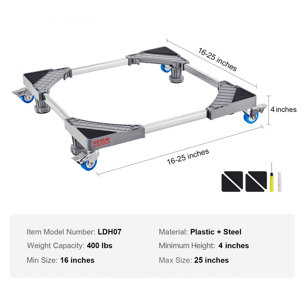 LDH07 - Adjustable Mini Fridge Stand, 16-27" Adjustable Base, 400 lbs Capacity