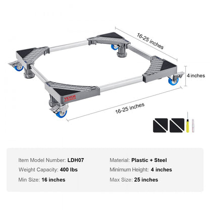 LDH07 - Adjustable Mini Fridge Stand, 16-27" Adjustable Base, 400 lbs Capacity