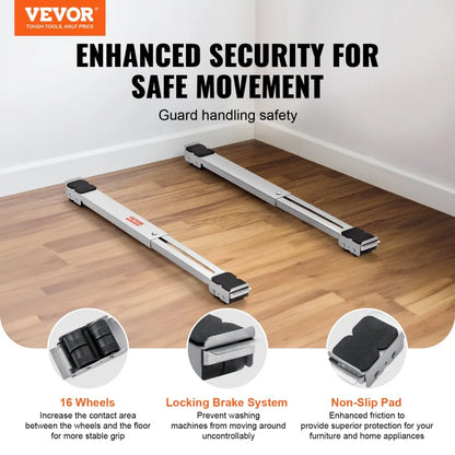 Y13 - Heavy-Duty Rollers for Moving Appliances, Supports 660 lbs