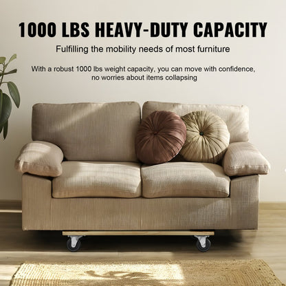 SC01 - Heavy-Duty 1000 lbs Furniture Dolly with 4 x 3" Swivel Casters