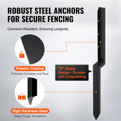WGF-2-34-2 - Heavy-Duty 34in Steel Fence Post Anchor Repair Kit