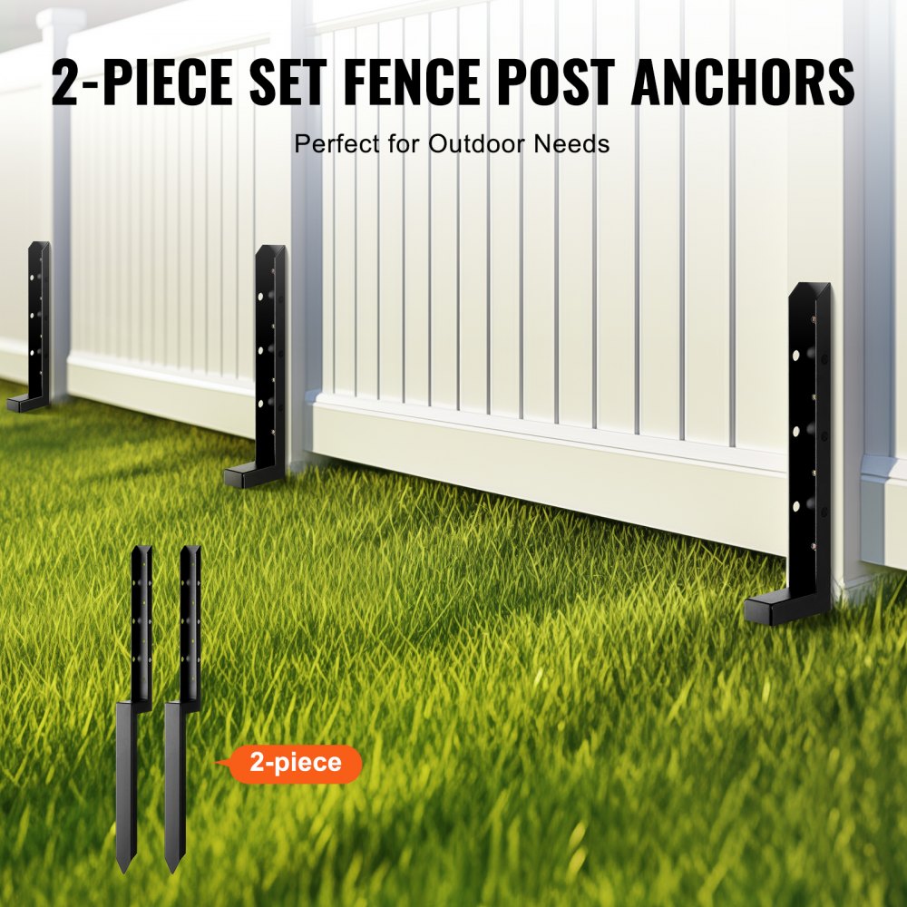 WGF-2-34-2 - Heavy-Duty 34in Steel Fence Post Anchor Repair Kit