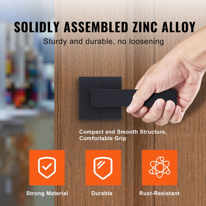 D921-DL-BLK(1PC) - Modern Square Dummy Door Lever for Closets & Cabinets