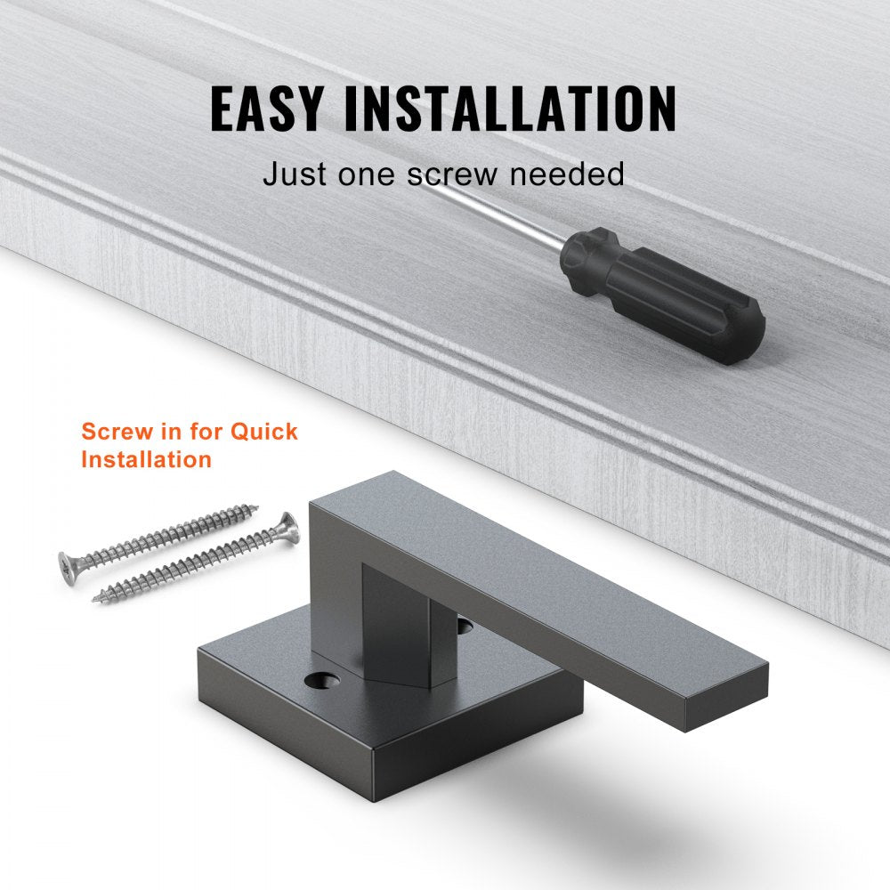 D921-DL-BLK(1PC) - Modern Square Dummy Door Lever for Closets & Cabinets