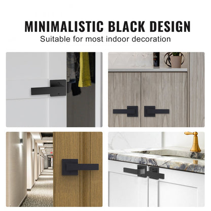 D921-DL-BLK(1PC) - Modern Square Dummy Door Lever for Closets & Cabinets