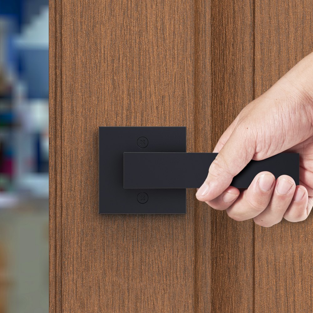 D921-DL-BLK(1PC) - Modern Square Dummy Door Lever for Closets & Cabinets