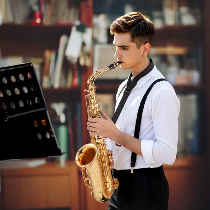 JAS-201 - E Flat Alto Saxophone Kit for Beginners with Case and Accessories