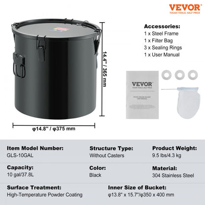 GLS-10GAL - 10 Gal VEVOR Oil Disposal Bucket for Food Trucks