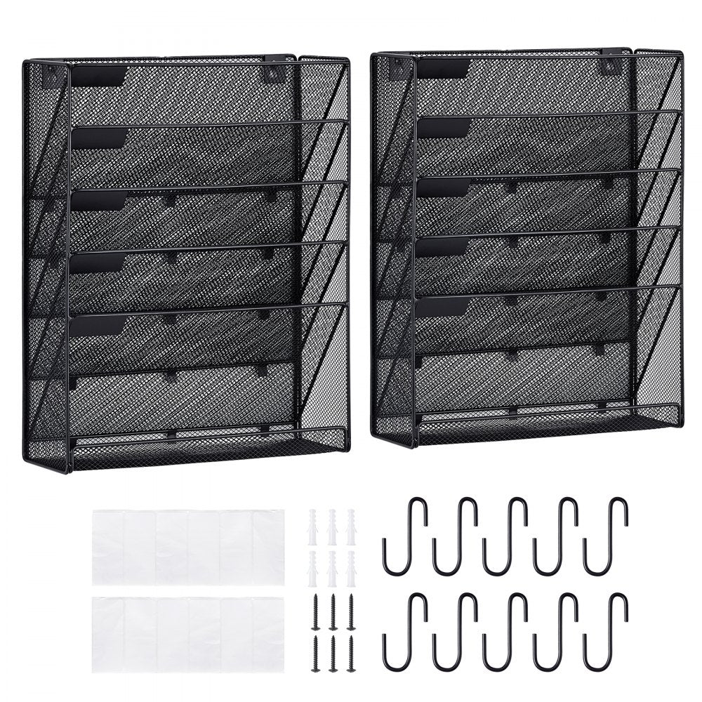 JLW018 - Space-Saving Mesh Wall File Organizer with 6 Pockets