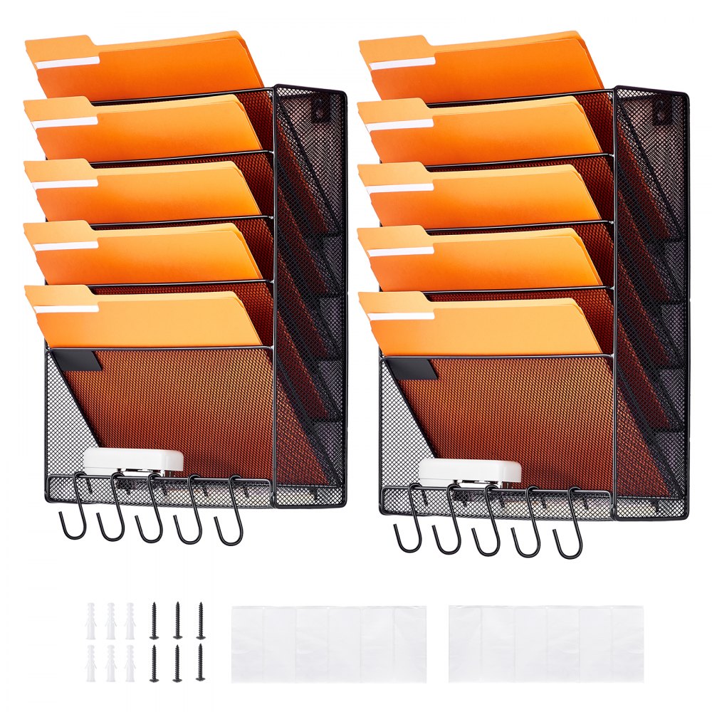 JLW018 - Space-Saving Mesh Wall File Organizer with 6 Pockets