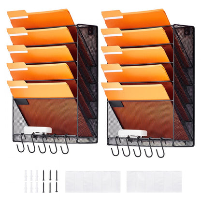 JLW018 - Space-Saving Mesh Wall File Organizer with 6 Pockets