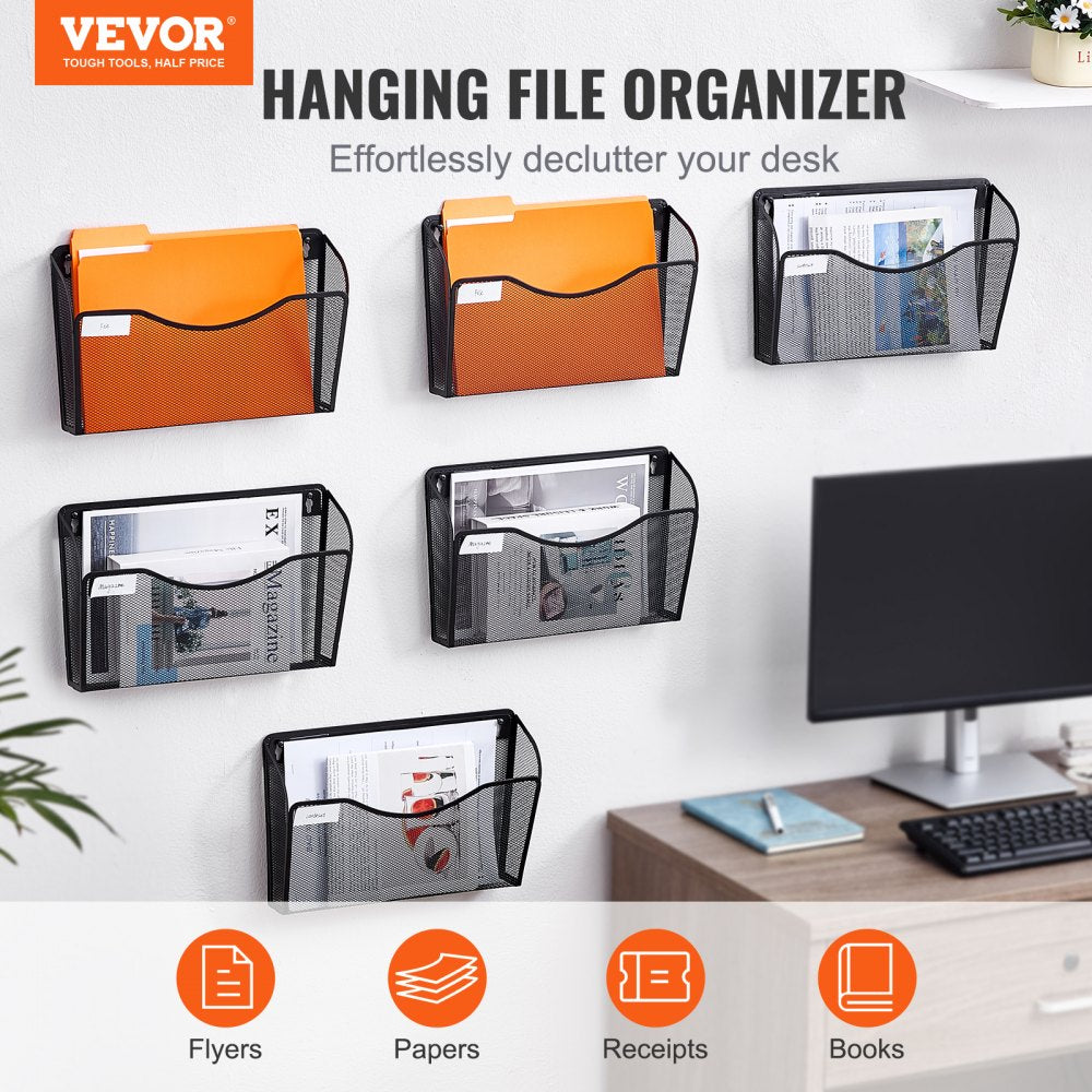 JLW001 - Durable Wall-Mounted File Organizer with Multi-Tier Design