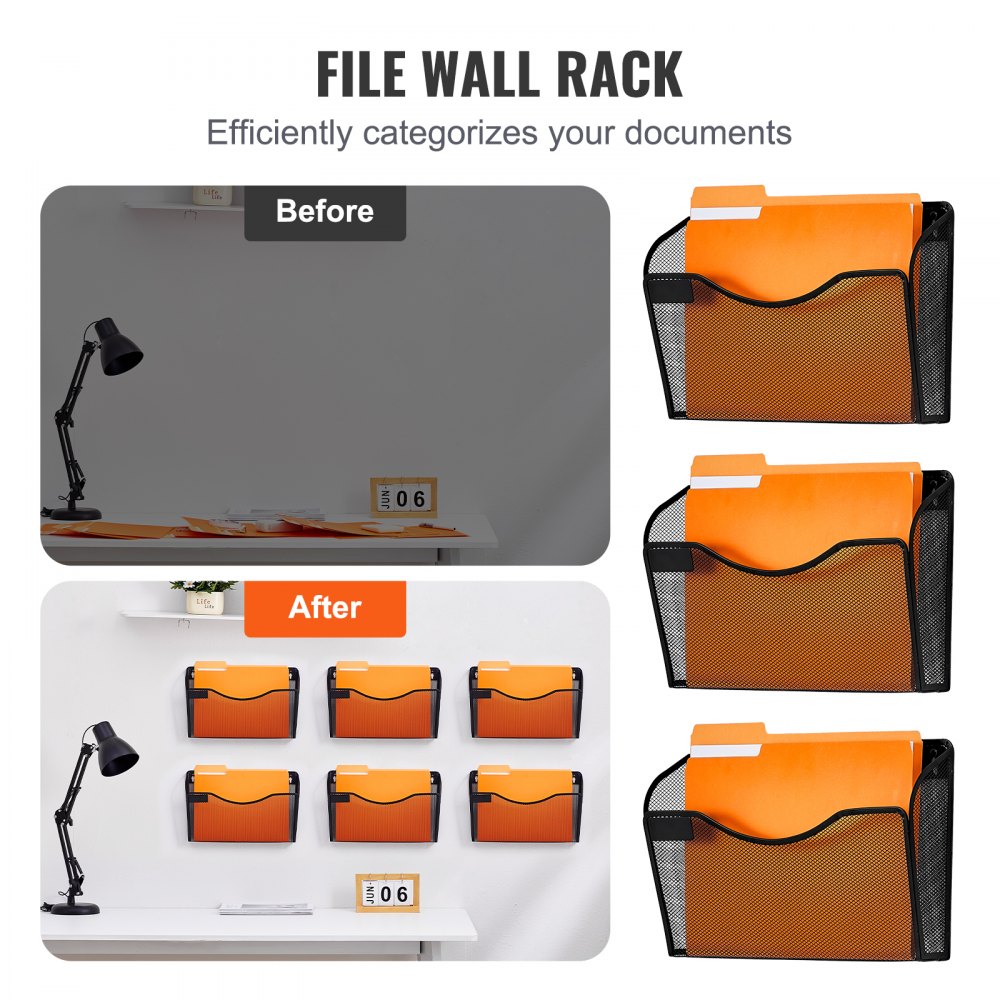 JLW001 - Durable Wall-Mounted File Organizer with Multi-Tier Design