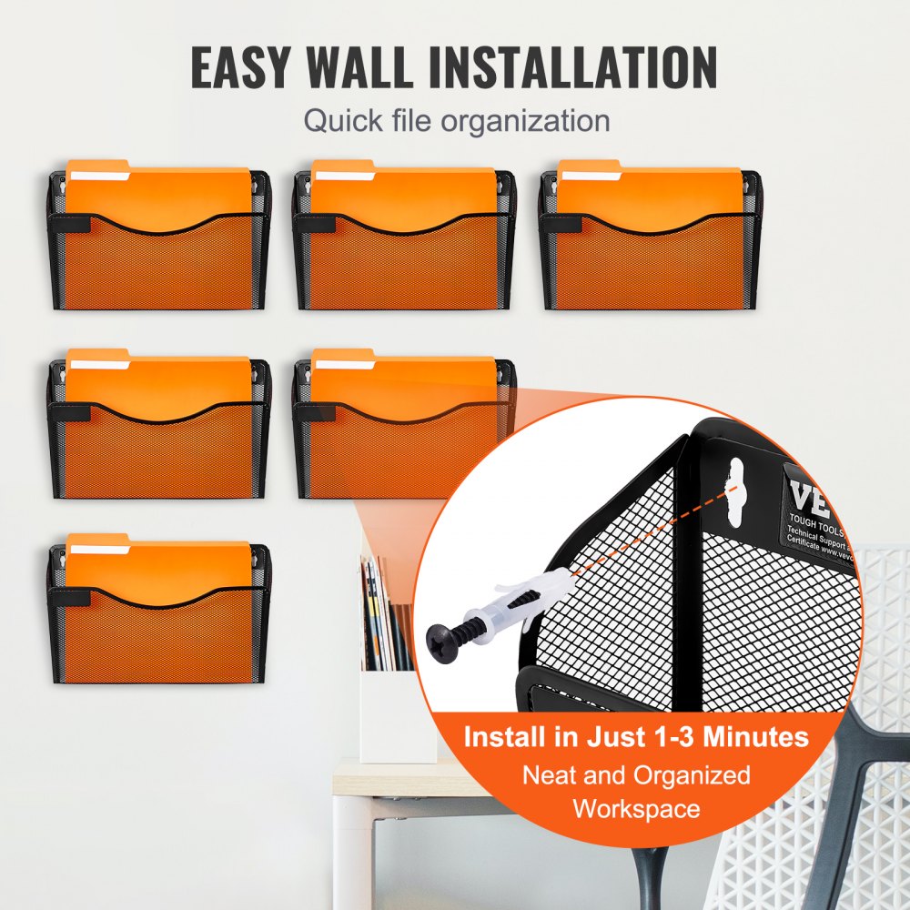 JLW001 - Durable Wall-Mounted File Organizer with Multi-Tier Design