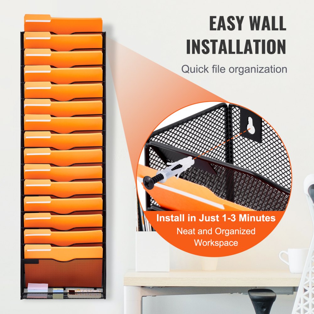 JLW021 - Metal Mesh Wall Organizer for Efficient File Management