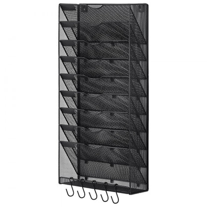 JLW019 - Durable Metal Wall File Organizer with 10 Pockets