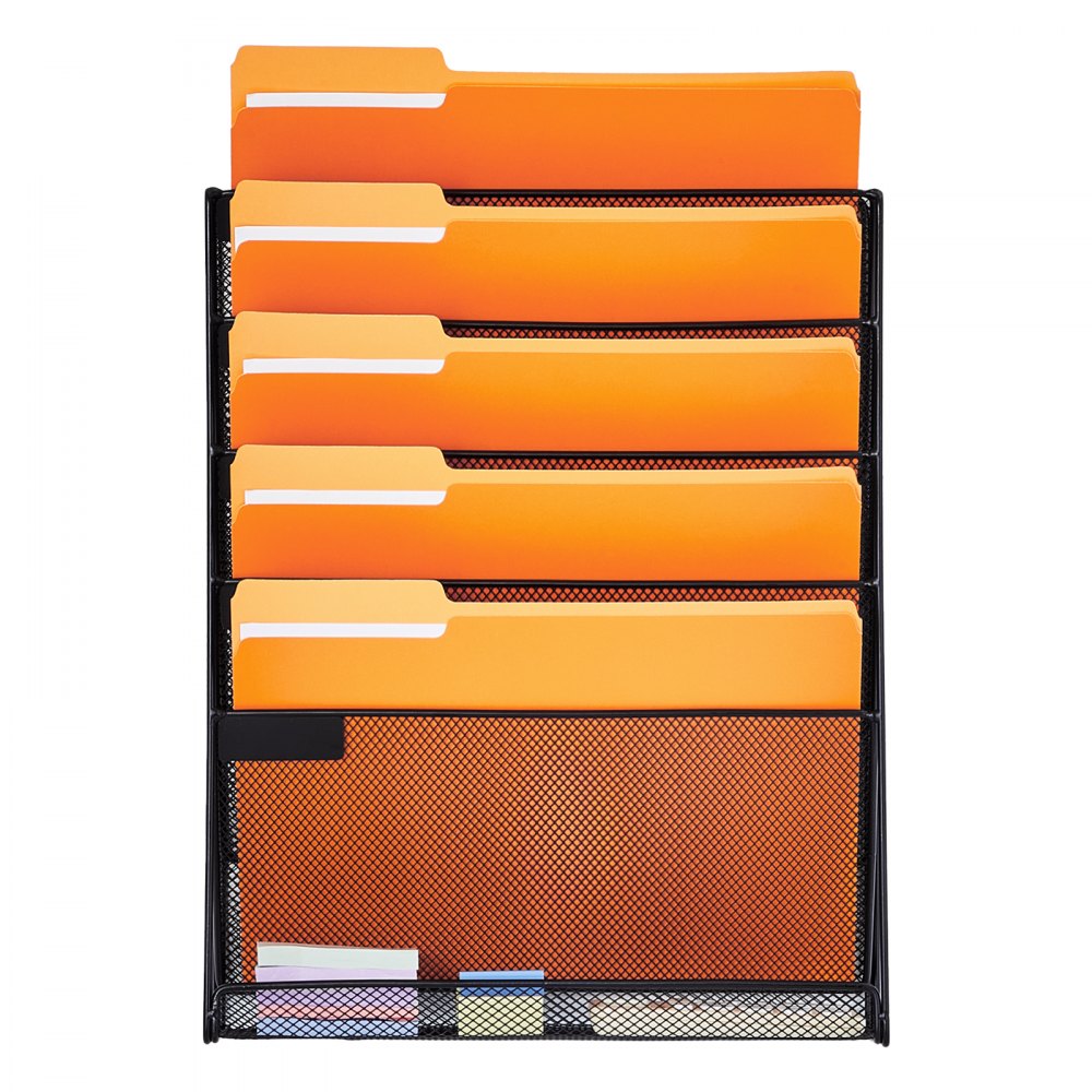 JLW009 - Wall-Mounted 6-Pocket Metal Document Organizer for Office Use